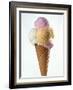 Several Scoops of Different Ice Cream in One Cone-Stefan Oberschelp-Framed Photographic Print