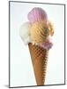 Several Scoops of Different Ice Cream in One Cone-Stefan Oberschelp-Mounted Photographic Print