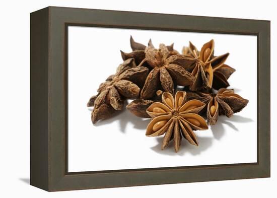 Several Star Anise on White Background-Kröger and Gross-Framed Premier Image Canvas