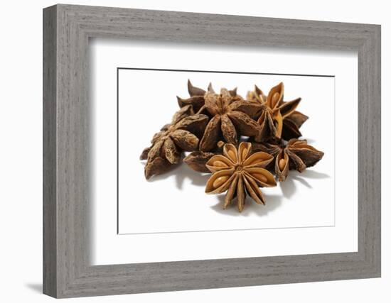 Several Star Anise on White Background-Kröger and Gross-Framed Photographic Print