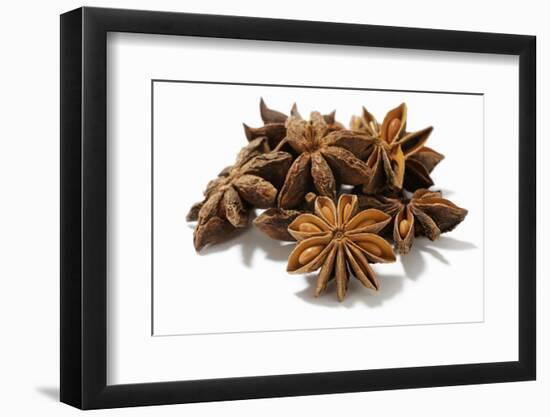 Several Star Anise on White Background-Kröger and Gross-Framed Photographic Print