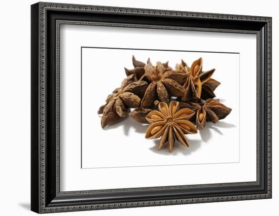 Several Star Anise on White Background-Kröger and Gross-Framed Photographic Print