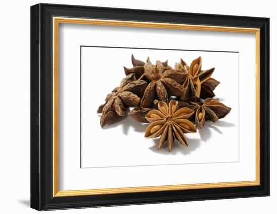 Several Star Anise on White Background-Kröger and Gross-Framed Photographic Print