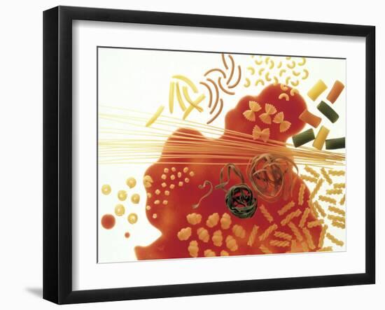 Several Types of Noodles, Tomato Sauce-null-Framed Photographic Print