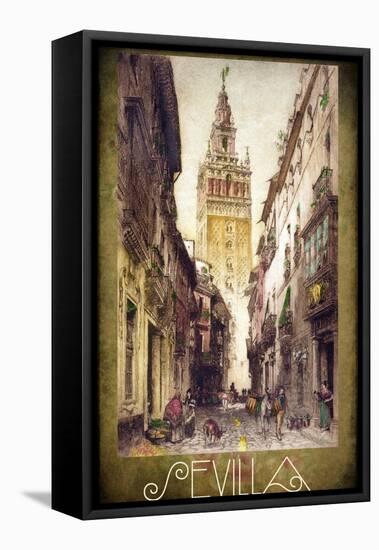 Sevilla Street Scene-null-Framed Premier Image Canvas