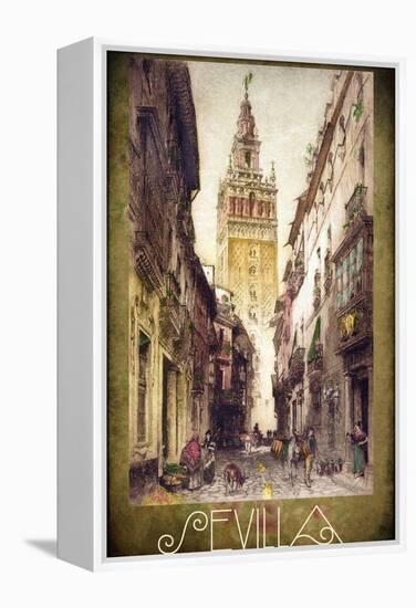 Sevilla Street Scene-null-Framed Premier Image Canvas