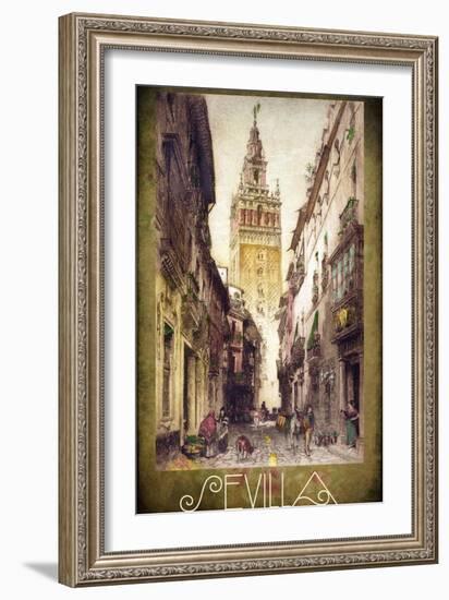 Sevilla Street Scene-null-Framed Giclee Print