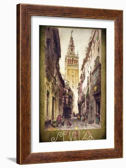 Sevilla Street Scene-null-Framed Giclee Print