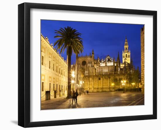 Seville Cathedral (Catedral) and the Giralda at Night-Stuart Black-Framed Photographic Print