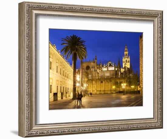 Seville Cathedral (Catedral) and the Giralda at Night-Stuart Black-Framed Photographic Print