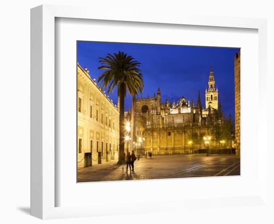 Seville Cathedral (Catedral) and the Giralda at Night-Stuart Black-Framed Photographic Print