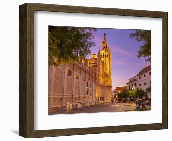 Seville Cathedral of Saint Mary of the See, and La Giralda bell tower at sunset, Seville, Spain-Neale Clark-Framed Photographic Print