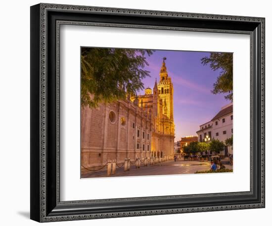 Seville Cathedral of Saint Mary of the See, and La Giralda bell tower at sunset, Seville, Spain-Neale Clark-Framed Photographic Print