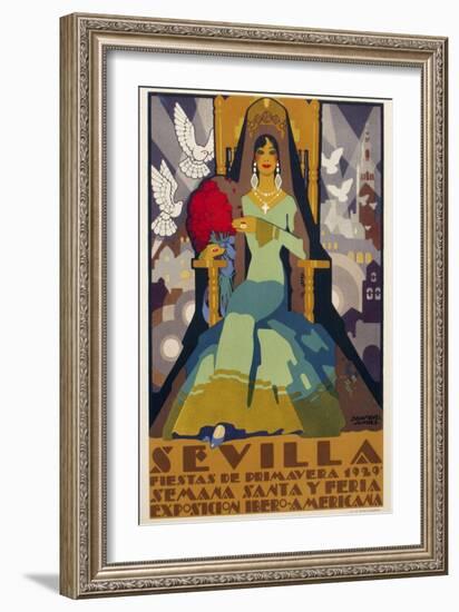 Seville Green Dress-null-Framed Giclee Print