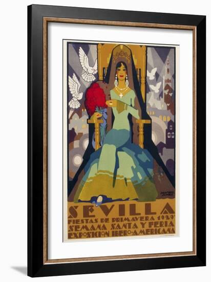 Seville Green Dress-null-Framed Giclee Print