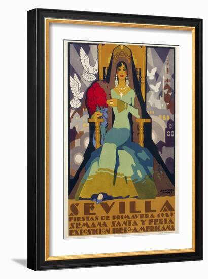 Seville Green Dress-null-Framed Giclee Print