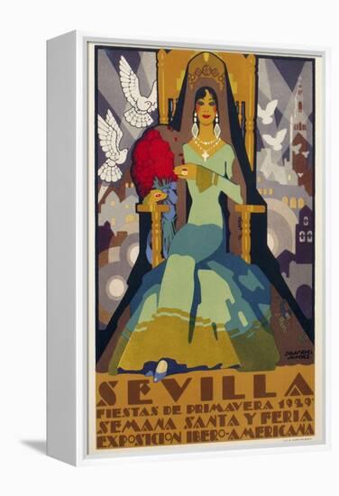 Seville Green Dress-null-Framed Premier Image Canvas