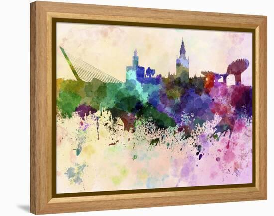 Seville Skyline in Watercolor Background-paulrommer-Framed Stretched Canvas