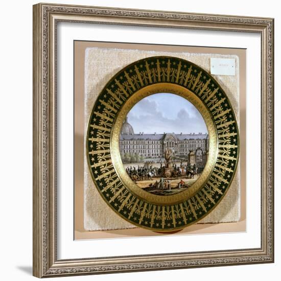 Sevres Plate Depicting the Arrival of the Sword of Frederick II the Great-null-Framed Giclee Print