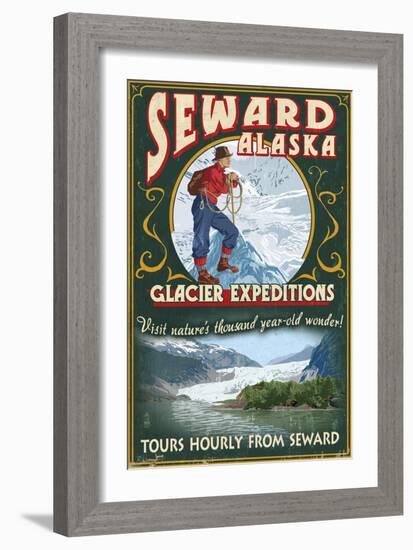 Seward, Alaska - Glacier Tours-Lantern Press-Framed Art Print