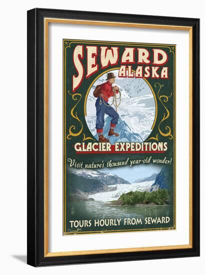 Seward, Alaska - Glacier Tours-Lantern Press-Framed Art Print