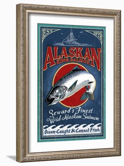 Seward, Alaska - Salmon-Lantern Press-Framed Art Print