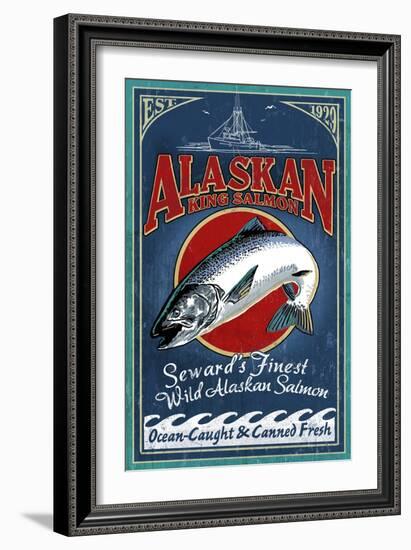 Seward, Alaska - Salmon-Lantern Press-Framed Art Print