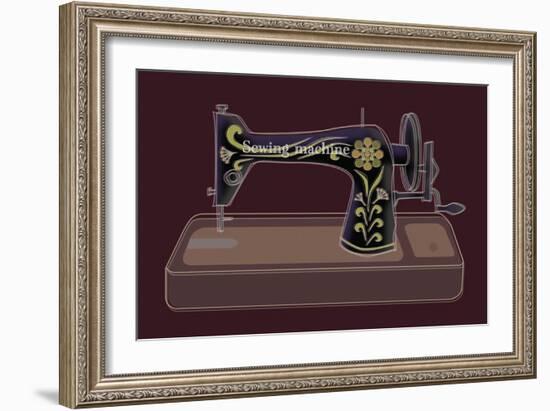 Sewing Machine in Purple-Ikuko Kowada-Framed Giclee Print