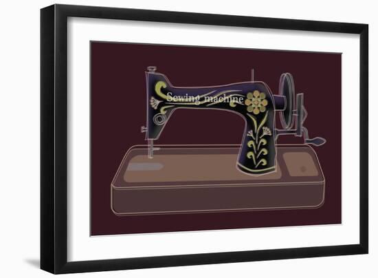 Sewing Machine in Purple-Ikuko Kowada-Framed Giclee Print