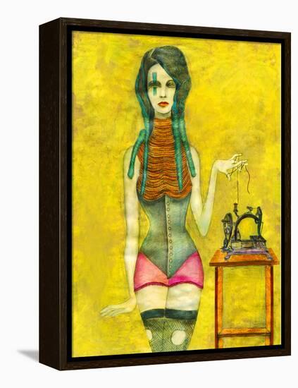 Sewing Machine-Jami Goddess-Framed Stretched Canvas