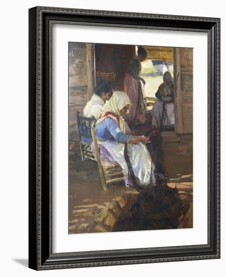 Sewing of Nets, 1901-Joaquín Sorolla y Bastida-Framed Giclee Print