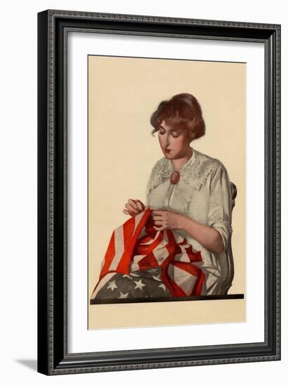 Sewing the Stars and Stripes-Modern Priscilla-Framed Art Print