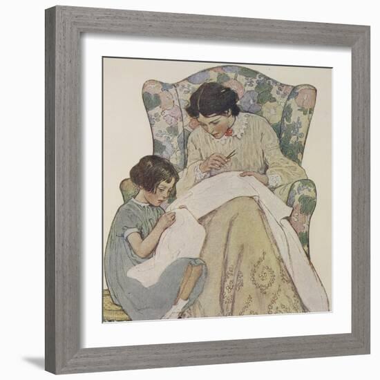 Sewing-Jessie Willcox-Smith-Framed Giclee Print