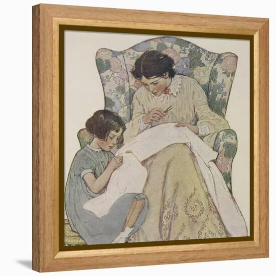 Sewing-Jessie Willcox-Smith-Framed Premier Image Canvas