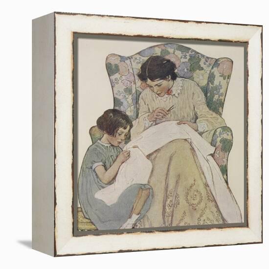 Sewing-Jessie Willcox-Smith-Framed Premier Image Canvas