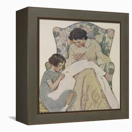 Sewing-Jessie Willcox-Smith-Framed Premier Image Canvas