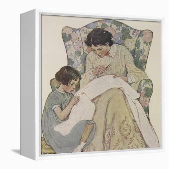 Sewing-Jessie Willcox-Smith-Framed Premier Image Canvas