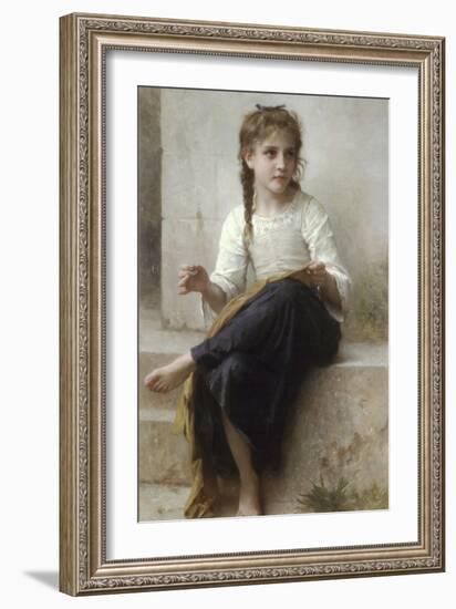 Sewing-William Adolphe Bouguereau-Framed Art Print