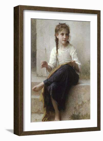 Sewing-William Adolphe Bouguereau-Framed Art Print