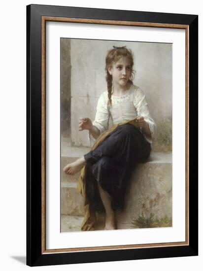 Sewing-William Adolphe Bouguereau-Framed Art Print