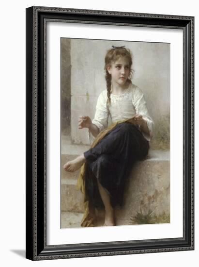 Sewing-William Adolphe Bouguereau-Framed Art Print