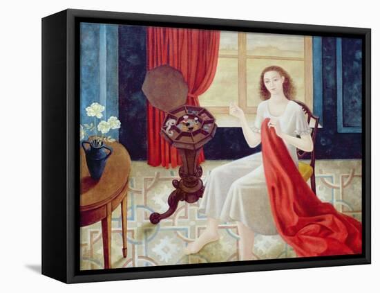 Sewing-Patricia O'Brien-Framed Premier Image Canvas