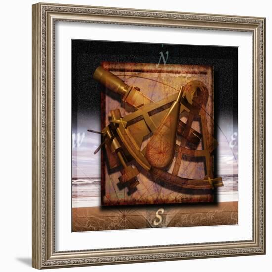 Sextant and Overlaying Compass-Colin Anderson-Framed Photographic Print