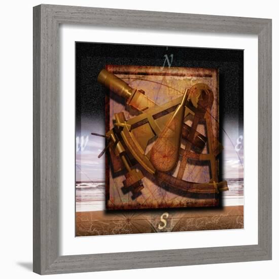 Sextant and Overlaying Compass-Colin Anderson-Framed Photographic Print