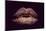 Sexy Female Golden or Gold Lips Isolated on Black Background as Makeup or Body Art Painted Mouth Me-Volodymyr Tverdokhlib-Mounted Photographic Print