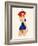 Sexy Pin up Sailor Girl Painting with Full Paper Poster Edge-lineartestpilot-Framed Art Print