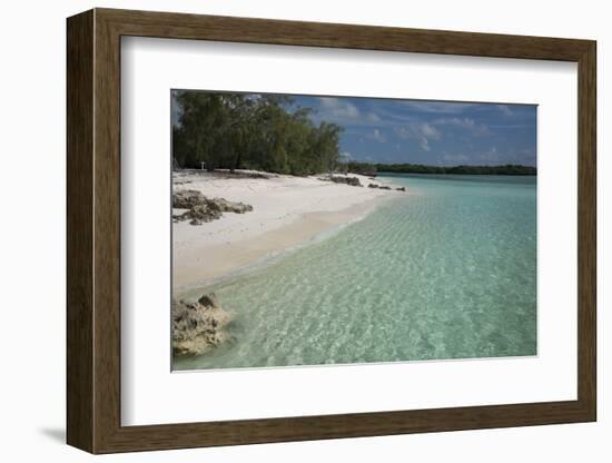 Seychelles, Aldabra Island Group, Aldabra Atoll, Picard Island. Remote pristine white sand beach.-Cindy Miller Hopkins-Framed Photographic Print