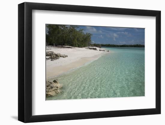 Seychelles, Aldabra Island Group, Aldabra Atoll, Picard Island. Remote pristine white sand beach.-Cindy Miller Hopkins-Framed Photographic Print