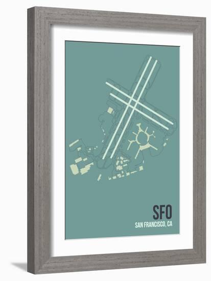 SFO Airport Layout-08 Left-Framed Giclee Print