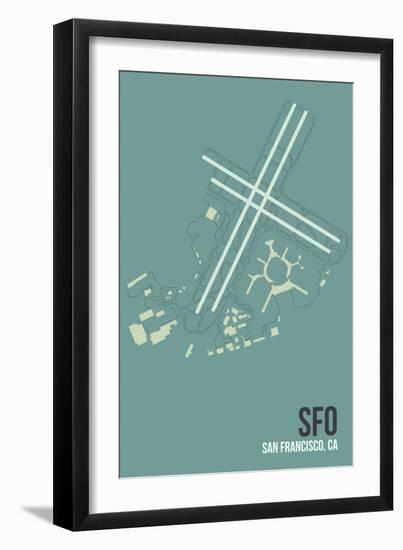 SFO Airport Layout-08 Left-Framed Giclee Print